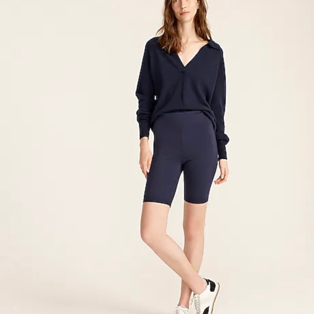 (Navy) J CREW Bike short in Signature flex